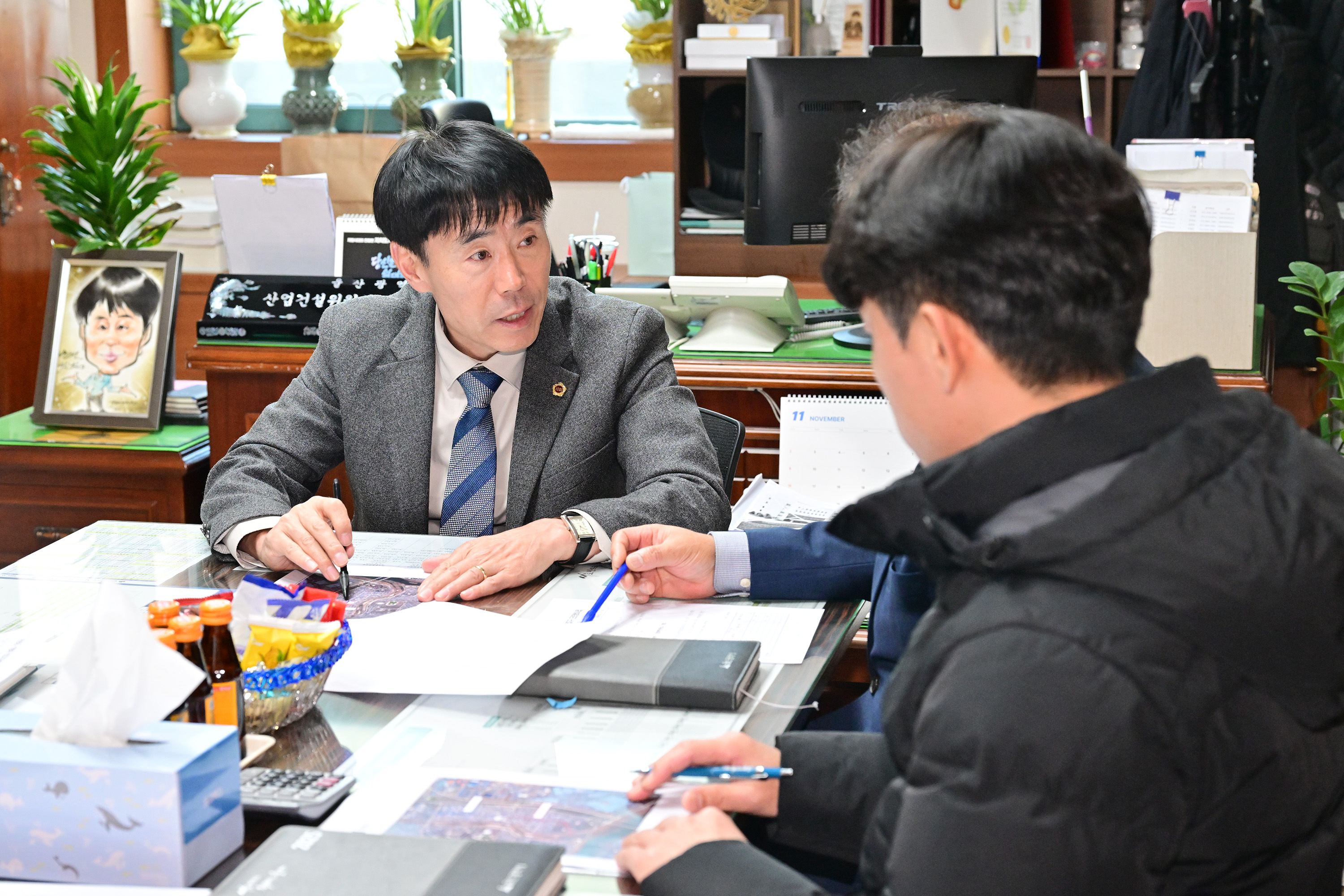 백현조 산업건설위원장, 진장·명촌 토지구획정리사업지구 도로정비사업 업무협의 간담회2