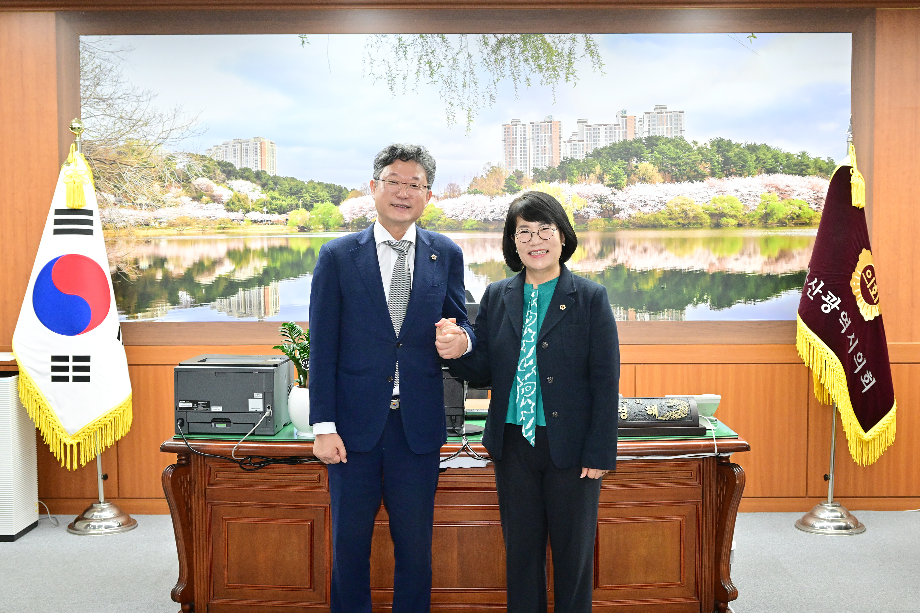 이영해 의장, 안신일 세종시의회 의장 환담2